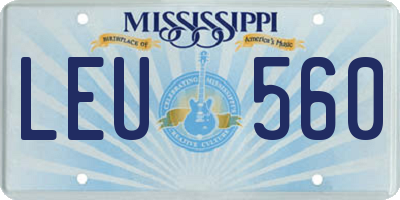 MS license plate LEU560