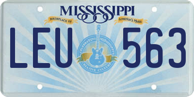 MS license plate LEU563