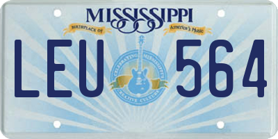 MS license plate LEU564