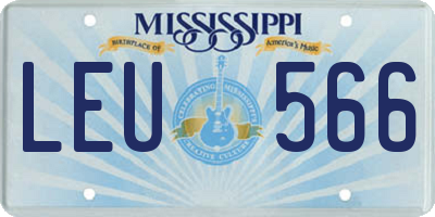 MS license plate LEU566