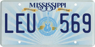 MS license plate LEU569