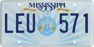 MS license plate LEU571