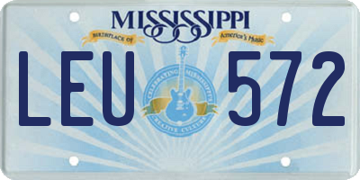 MS license plate LEU572
