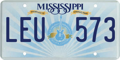 MS license plate LEU573