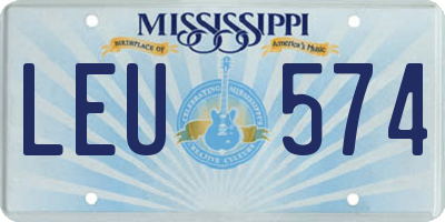 MS license plate LEU574