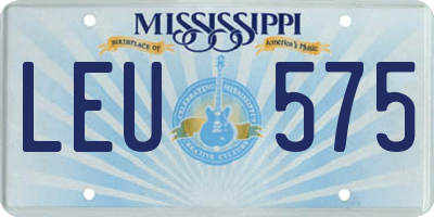 MS license plate LEU575
