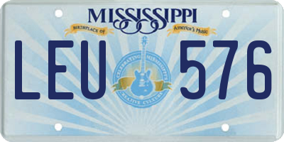 MS license plate LEU576