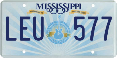 MS license plate LEU577