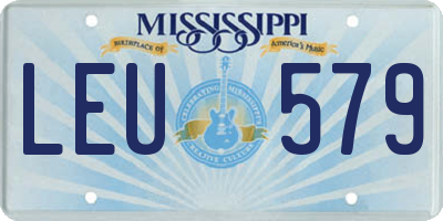 MS license plate LEU579