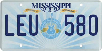 MS license plate LEU580