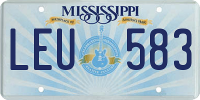 MS license plate LEU583