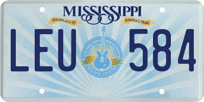 MS license plate LEU584