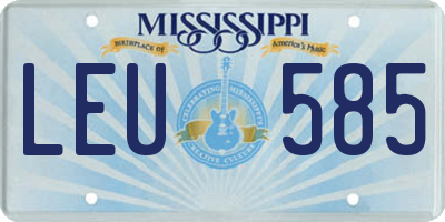 MS license plate LEU585