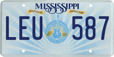 MS license plate LEU587
