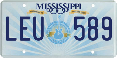 MS license plate LEU589