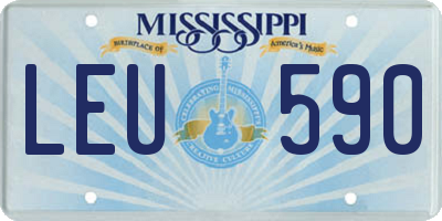 MS license plate LEU590