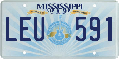 MS license plate LEU591