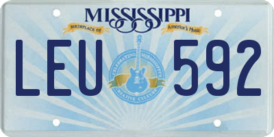 MS license plate LEU592