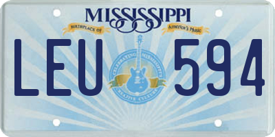 MS license plate LEU594