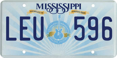 MS license plate LEU596