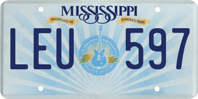 MS license plate LEU597