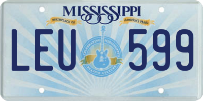 MS license plate LEU599