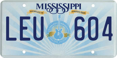 MS license plate LEU604