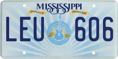 MS license plate LEU606