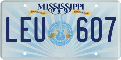 MS license plate LEU607