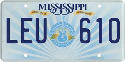 MS license plate LEU610