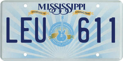 MS license plate LEU611