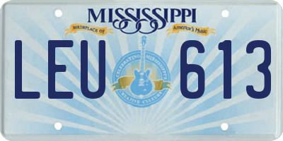 MS license plate LEU613