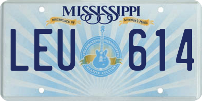 MS license plate LEU614