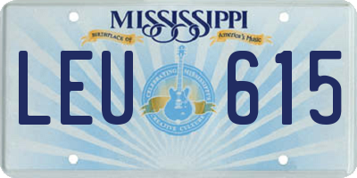 MS license plate LEU615
