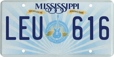 MS license plate LEU616