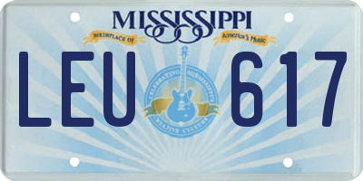 MS license plate LEU617