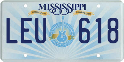 MS license plate LEU618