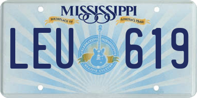 MS license plate LEU619