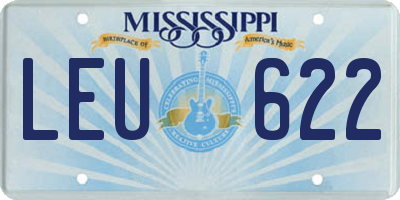 MS license plate LEU622