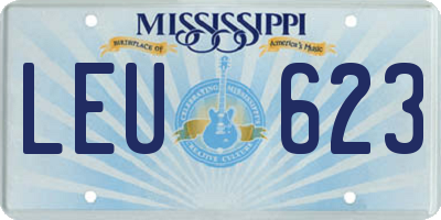 MS license plate LEU623