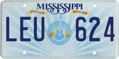 MS license plate LEU624