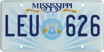MS license plate LEU626