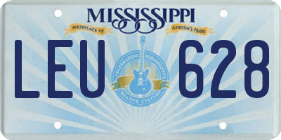 MS license plate LEU628