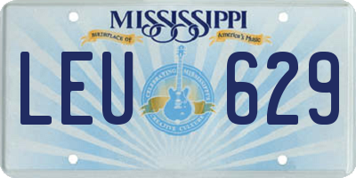 MS license plate LEU629