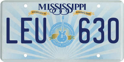 MS license plate LEU630