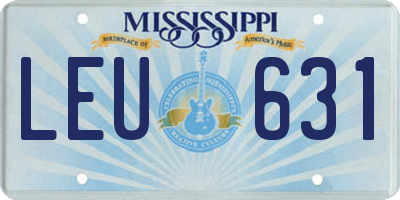 MS license plate LEU631