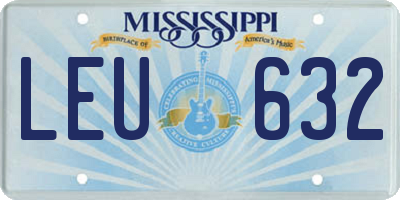 MS license plate LEU632