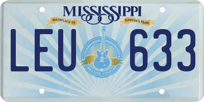 MS license plate LEU633