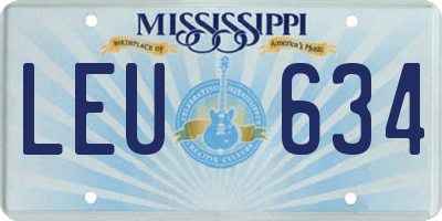 MS license plate LEU634