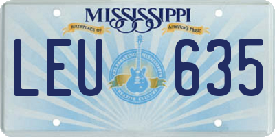 MS license plate LEU635